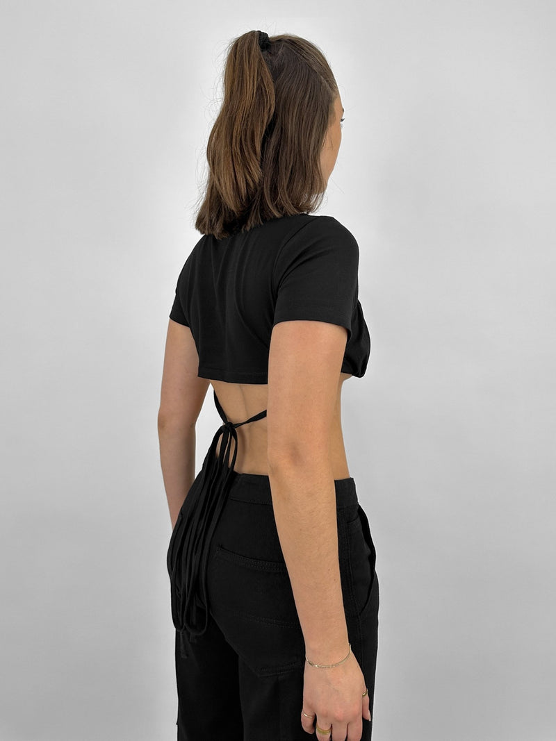 Crew Neck Cropped Underwire Tee - Vamp Official