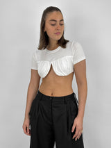 Crew Neck Cropped Underwire Tee - Vamp Official
