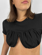 Crew Neck Cropped Underwire Tee - Vamp Official