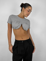 Crew Neck Cropped Underwire Tee - Vamp Official