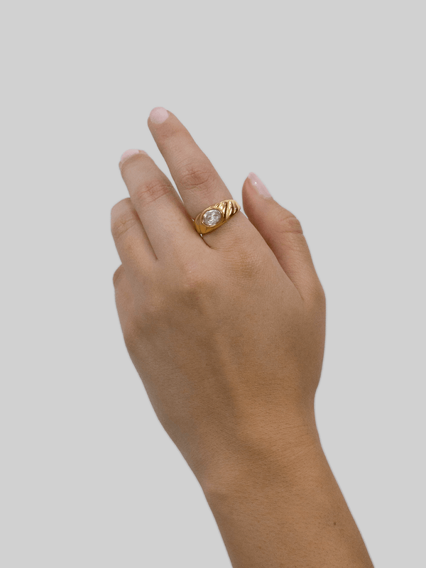 Croissant Gemstone Ring - Vamp Official