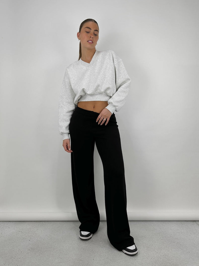 Cropped V Neck Sweatshirt - Vamp Official