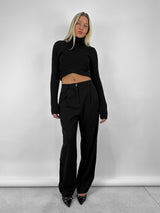 Cross Front Turtleneck Cropped Sweater - Vamp Official