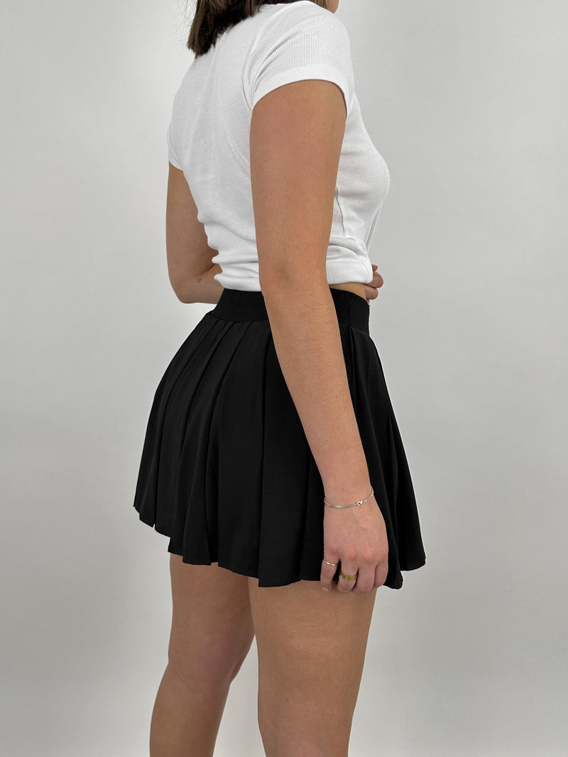 Crossover Waist Pleated Mini Skirt - Vamp Official
