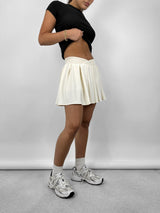 Crossover Waist Pleated Mini Skirt - Vamp Official