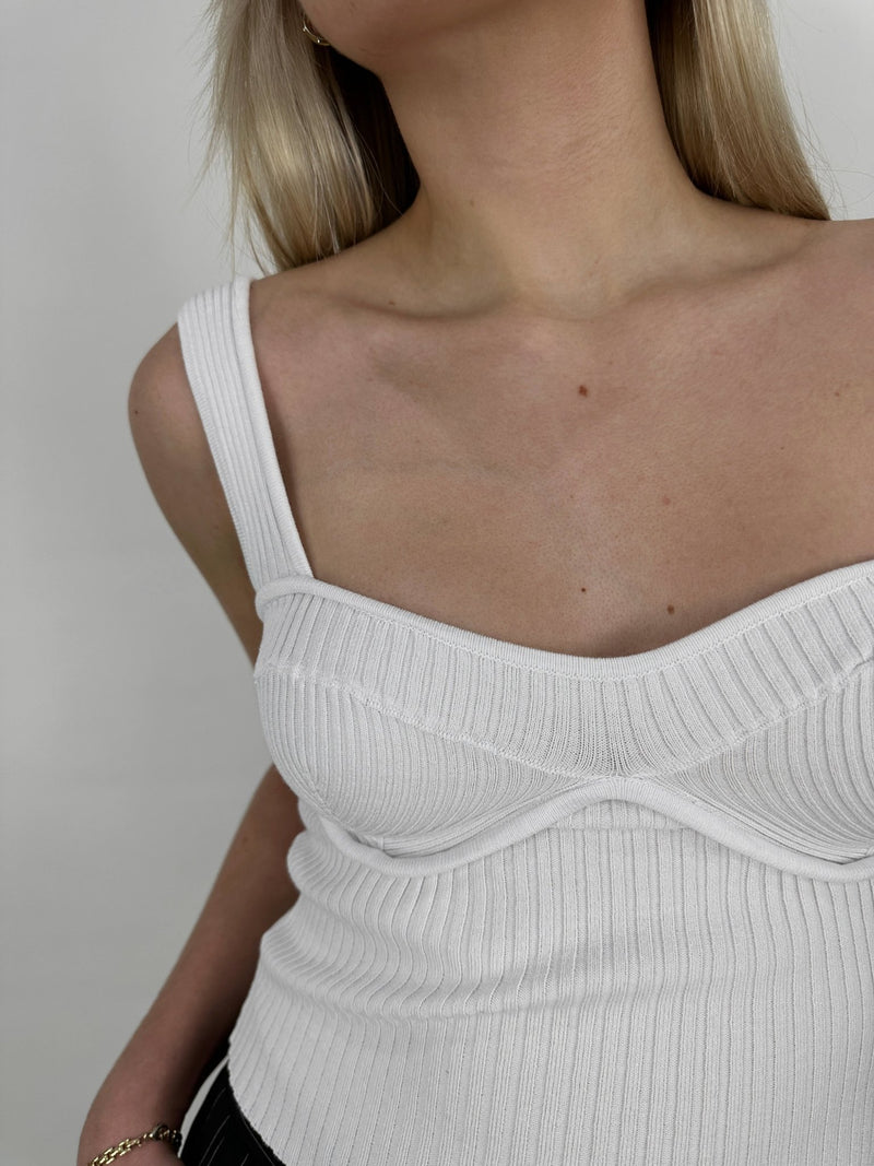 Cup Detail Ribbed Knit Tank - Vamp Official