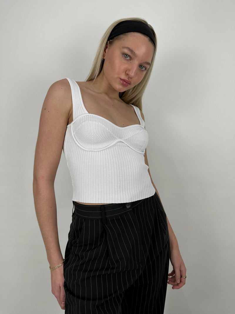 Cup Detail Ribbed Knit Tank - Vamp Official