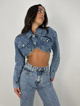 Denim Crop Shrug Jacket - Vamp Official