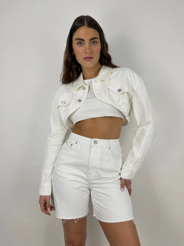 Denim Crop Shrug Jacket - Vamp Official