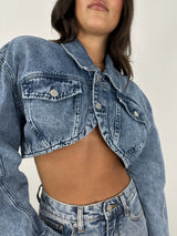 Denim Crop Shrug Jacket - Vamp Official