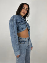 Denim Crop Shrug Jacket - Vamp Official