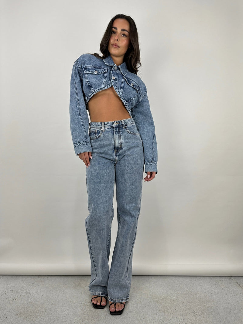 Denim Crop Shrug Jacket - Vamp Official