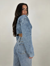 Denim Crop Shrug Jacket - Vamp Official