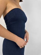 Denim Midi Tube Dress - Vamp Official