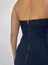 Denim Midi Tube Dress - Vamp Official