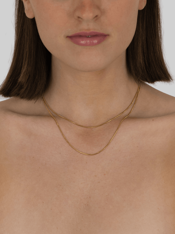 Double Layered Round Snake Chain Necklace - Vamp Official