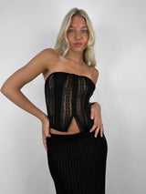 Ebony Moon Mesh Lace Corset - Vamp Official