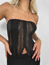 Ebony Moon Mesh Lace Corset - Vamp Official