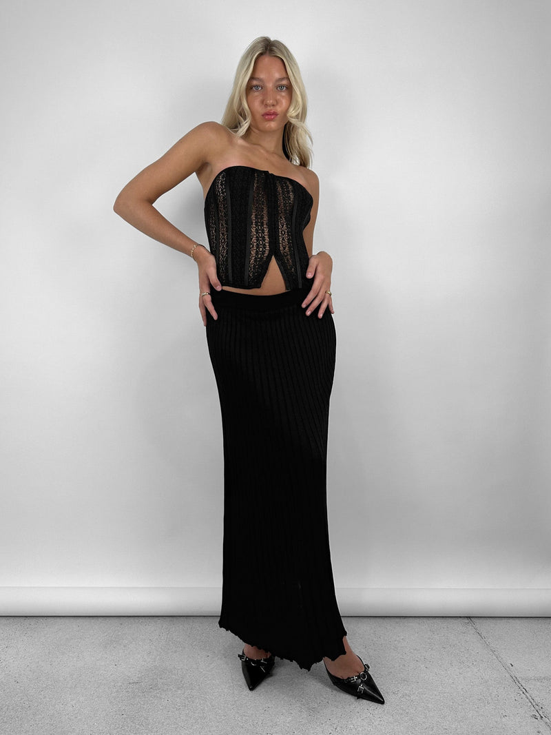 Ebony Moon Mesh Lace Corset - Vamp Official