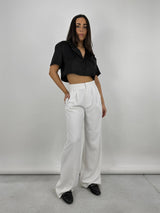 Essential Pinstripe Wide Leg Trousers - Vamp Official