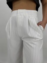 Essential Pinstripe Wide Leg Trousers - Vamp Official