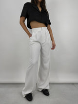 Essential Pinstripe Wide Leg Trousers - Vamp Official