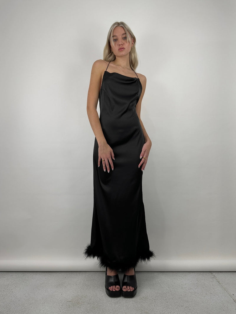 Satin slip dress midi top