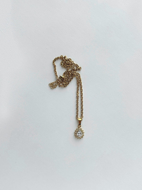 Gemstone Halo Pendant Necklace - Vamp Official