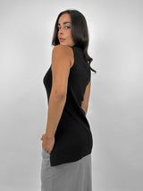 High Neck Side Slit Muscle Tank - Vamp Official