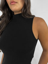 High Neck Side Slit Muscle Tank - Vamp Official