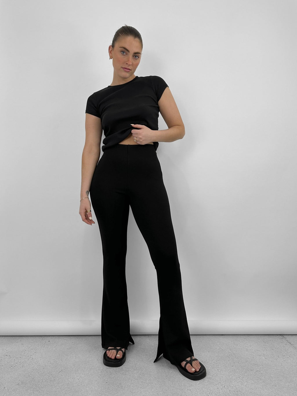 High waisted best sale pants with slits