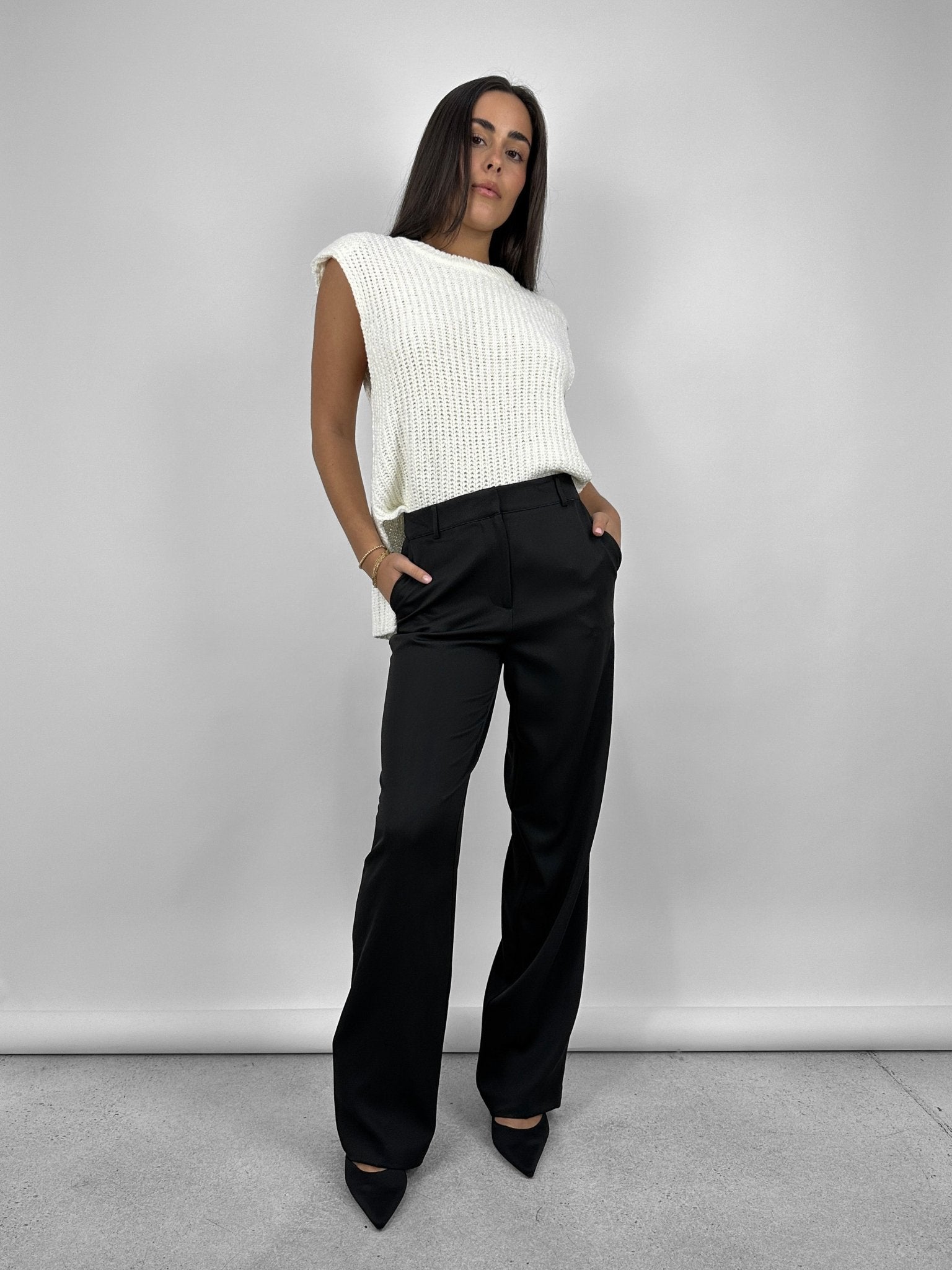 High Rise Straight Leg Trousers - Vamp Official