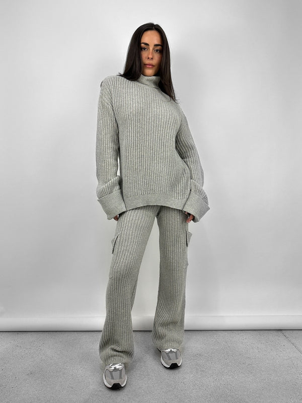 Knit Turtleneck & Cargo Pant Set - Vamp Official