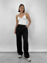 Lace Trim V Neck Tank - Vamp Official