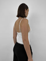 Lace Trim V Neck Tank - Vamp Official