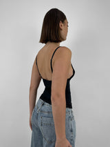 Lace Trim V Neck Tank - Vamp Official