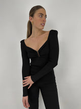 Metal Detail Puff Sleeve Top - Vamp Official