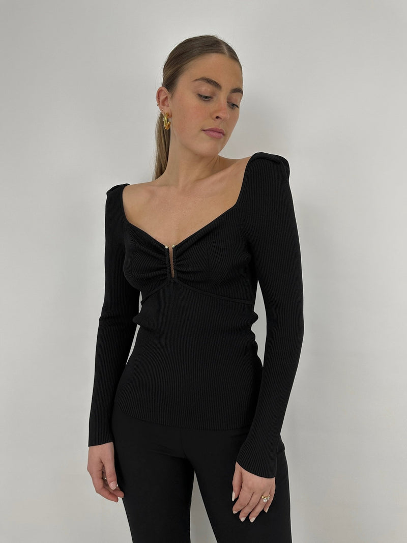 Metal Detail Puff Sleeve Top - Vamp Official