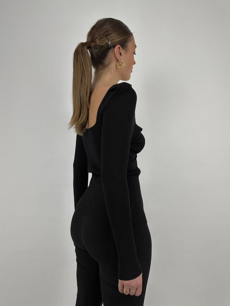 Metal Detail Puff Sleeve Top - Vamp Official