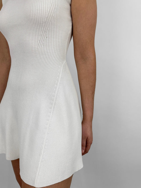 Mock Neck Ribbed Knit Dress - Vamp Official