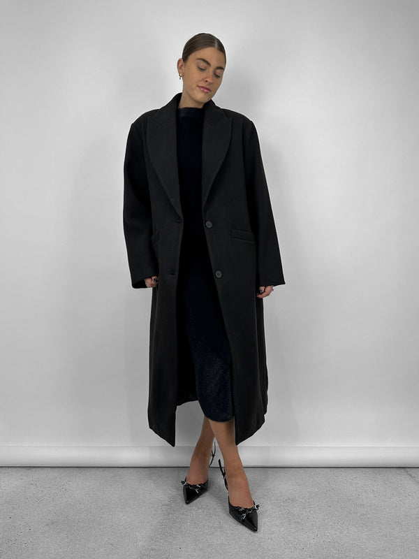 Monochrome Long Dad Coat - Vamp Official