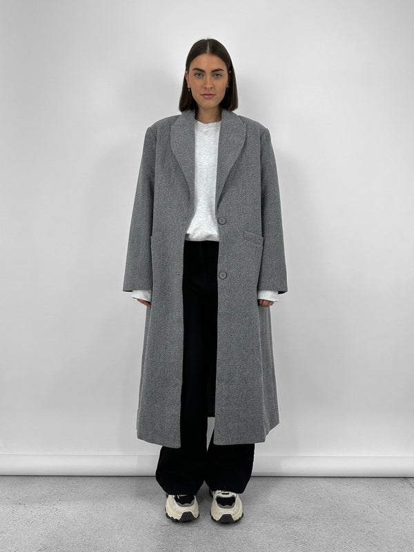 Monochrome Long Dad Coat - Vamp Official