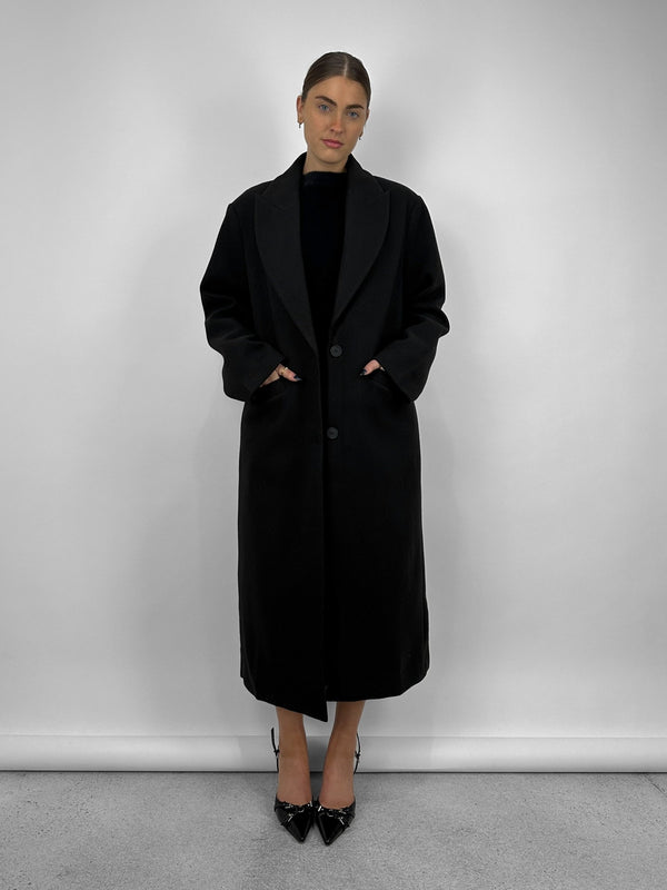 Monochrome Long Dad Coat - Vamp Official