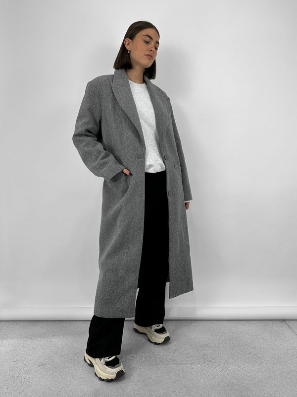 Monochrome Long Dad Coat - Vamp Official