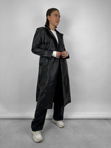 Oversized Leather Trench Coat - Vamp Official