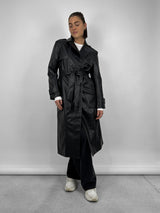 Oversized Leather Trench Coat - Vamp Official