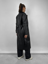 Oversized Leather Trench Coat - Vamp Official