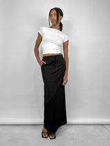 Pinstripe Tailored Trouser Midi Skirt - Vamp Official