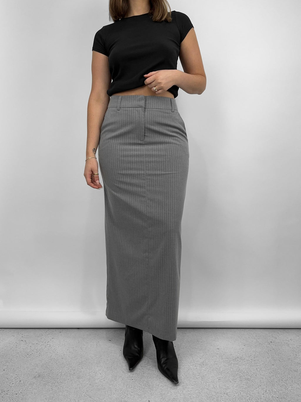 Pinstripe midi skirt cheap