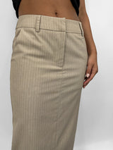Pinstripe Tailored Trouser Midi Skirt - Vamp Official
